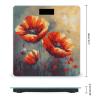 Simple Flower Oil Painting Scale for Body Weight Anti-Slip Tempered Glass Digital Bathroom Scales Clear LCD Display Weighing Scale Safe Rounded Corners Smart Scales view 2
