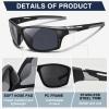DEHOTRE 2 Pack Bifocal Reading Sunglasses Men Wrap Around Sports Sun Readers Outdoor Clear Top Soft Nose Pads PC Frame UV400 Black & Blue 2.25 view 3