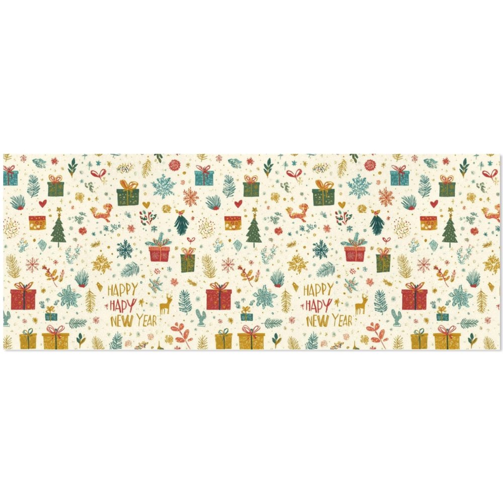 pnyoin Merry Christmas Wrapping Paper Roll,Happy Year Symbols Tree Gift Wrap Perfect for Xmas,Birthday,Weddings, Brides, Holidays, Baby Showers58 x 23 inches,4 Roll