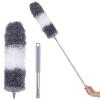 Microfiber Duster for Cleaning with 1.4M Extendable Handle, Flexible Ceiling Fan and Under Furniture Dust Cleaner, Gray-White Plumage Duster Set for Home Use Style view 1