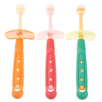 FOYTOKI Toothbrush 3pcs Soft Bristle Toothbrushes Teeth Cleaner for Ages 1-6, Multi-Color Manual Tooth Brush Set for Oral Care Random Color Random Color
