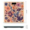 Orange and Purple Flowers Scale for Body Weight Anti-Slip Tempered Glass Digital Bathroom Scales Clear LCD Display Weighing Scale Safe Rounded Corners Smart Scales view 2