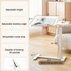 Majnesvon Overbed Bedside Table, Adjustable Mobile Computer Desk with Split Dual Desktop & Pneumatic Gas Spring Lift, Foldable Portable Standing Desk for Hospital, Home, Office (White) view 2