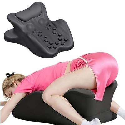 Backange Ergonomic Angled Support Pillow, 27 Memory Foam Cushion for Back Relief, Lumbar Comfort, and Multi-Position Relaxation for Home or Bedroom (Black)