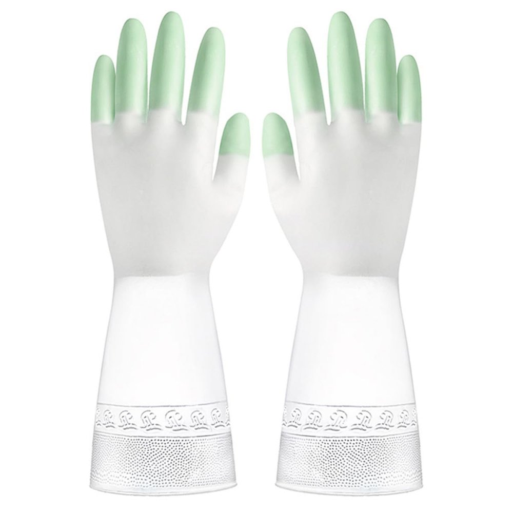 Beatifufu Housework Gloves Kitchen Cleaning Gloves 3 Pairs Waterproof Anti-Slip for Dishwashing and Toilet Cleaning Size S Pink Green Blue