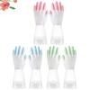 Beatifufu Housework Gloves Kitchen Cleaning Gloves 3 Pairs Waterproof Anti-Slip for Dishwashing and Toilet Cleaning Size S Pink Green Blue view 2