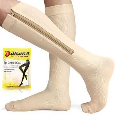 Ailaka Medical 15-20 mmHg Zipper Compression Socks Women Men
