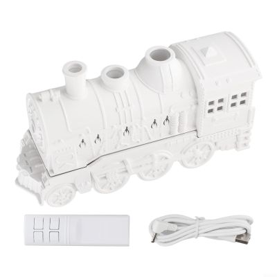 300ml Steam Train Essential Oil Diffuser and Humidifier for Lights, Quiet Operation/Auto Shut-Off for Home //Office(White)