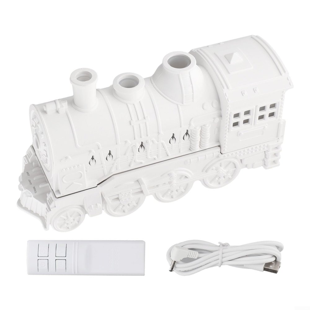 300ml Steam Train Essential Oil Diffuser and Humidifier for Lights, Quiet Operation/Auto Shut-Off for Home //Office(White)