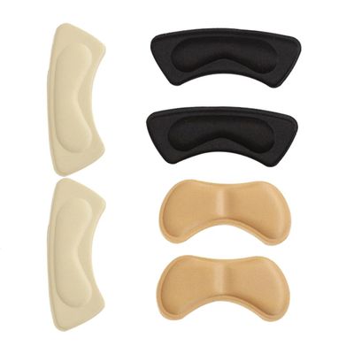 BESPORTBLE 3 Pairs Anti-Wear Thickened Heel Pads Self-Adhesive Foot Cushions for Women High Heels Protection in Black Beige Khaki