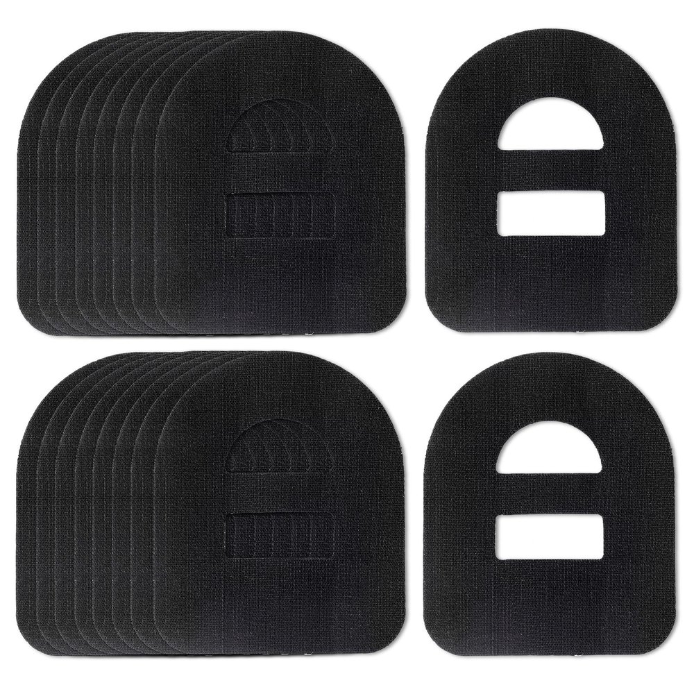 16Pcs Overpatches for Omnipod 5 - Adhesive Patches Waterproof with Stretchable Strap, Breathable, Adhesive Overpatches Black