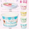Jingmore 64 Pcs 8oz Paper Ice Cream Cups with Lids, Ice Cream Containers Disposable Sundae Dessert Bowls, Frozen Yogurt Containers Party Supplies for Hot and Cold Food, Soup, Salad, Fruit view 2