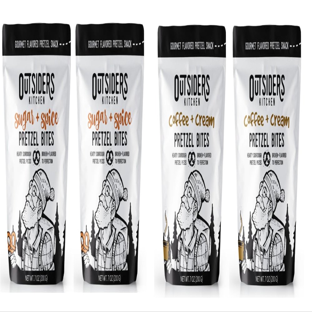Best Sellers Pretzel Bites 4 Count Case: 2 Sugar + Spice, 2 Coffee + Cream