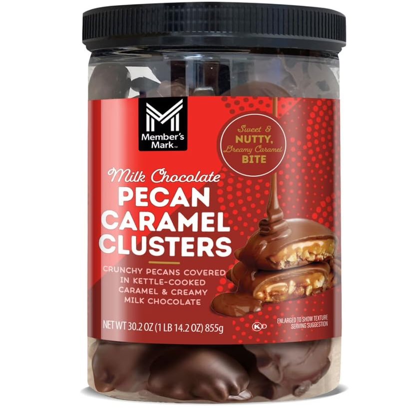 Milk Chocolate Pecan Caramel Clusters, 30.2 oz. (Small batch cooked caramel)