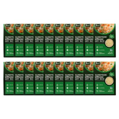 Sunnyside Dried Konjac Rice - Fast Cooking Shirataki, Pack of 20