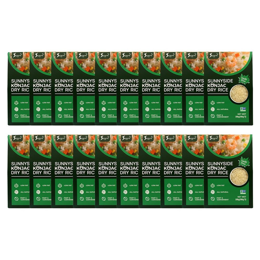 Sunnyside Dried Konjac Rice - Fast Cooking Shirataki, Pack of 20
