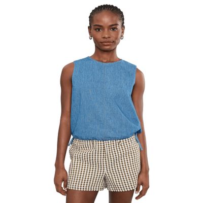 Madewell Womens Denim Cinched Shell Top Irving Wash XS (Women's 00-0) One Size