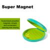 Maoerdental 2PCS Retainer Case Compatible with Invisalign,Cute Slim Aligner Case,Customized Magnetic Closure Orthodontic Retainer Cases (2 Pack Cyan + Green Silicone) view 3