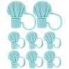 HAKIDZEL Silicone Straw Covers Caps Set 8Pcs Shell-Shaped Straw Stoppers Reusable for Tumblers Travel Home Use view 1