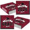 50 Pack Grad Napkins Graduation Decorations 2026, 6.5 X 6.5 Inches Disposable Grad Party Favors, Maroon Graduation Napkins with Cap Ribbon, Absorbent Paper Tissues for Congrats Grad Party Supplies view 1