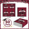 50 Pack Grad Napkins Graduation Decorations 2026, 6.5 X 6.5 Inches Disposable Grad Party Favors, Maroon Graduation Napkins with Cap Ribbon, Absorbent Paper Tissues for Congrats Grad Party Supplies view 2