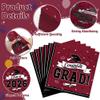 50 Pack Grad Napkins Graduation Decorations 2026, 6.5 X 6.5 Inches Disposable Grad Party Favors, Maroon Graduation Napkins with Cap Ribbon, Absorbent Paper Tissues for Congrats Grad Party Supplies view 3