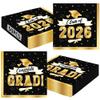 50 Pack Blackgold Graduation Napkins, 6.5" X 6.5" Graduation Decorations 2026, Disposable Cap Ribbon Patterns Grad Napkins, Grad Paper Tissues for Class of 2026 Decorations Celebration Supplies view 1
