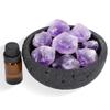 Crystal Stone Aromatherapy Essential Oil Diffuser Gift Set with Charcoal Bowl| Healing Crystal Arom for Home Decor, Bathroom, Office (Amethyst, My Way) view 1