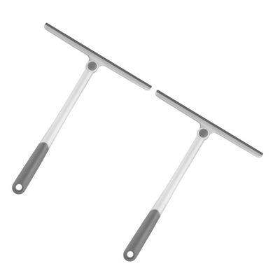 Abaodam 2pcs Window Squeegee and Glass Wiper Cleaning Tool Set, Versatile Household and Car Windshield Scraper, Winter Snow Removal, Gray Sturdy Plastic for Residential and Vehicle Use
