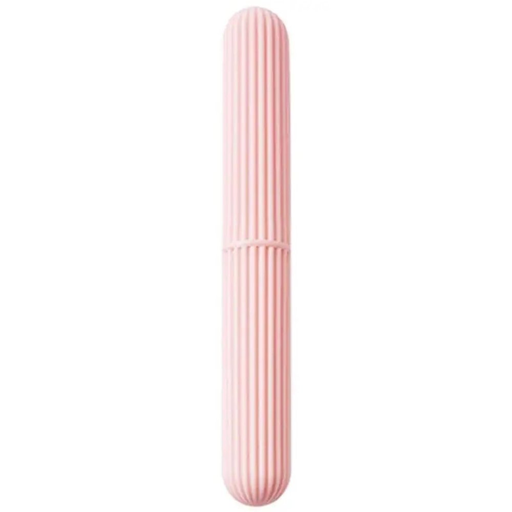 Alianm Travel Toothbrush Case 5pcs Toothbrush Box with Lid Protective Holder Cover Storage for Case for Outdoor Traveling Camping(Pink)