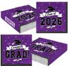 50 Pack Graduation Napkins Bulk, 6.5" X 6.5" Disposable Grad Napkins Graduation Decorations 2026, Purple Cap Ribbons Paper Tissues, Grad Decorations Cocktail Napkin Celebration Party Tableware view 1