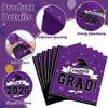 50 Pack Graduation Napkins Bulk, 6.5" X 6.5" Disposable Grad Napkins Graduation Decorations 2026, Purple Cap Ribbons Paper Tissues, Grad Decorations Cocktail Napkin Celebration Party Tableware view 3