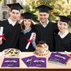 50 Pack Graduation Napkins Bulk, 6.5" X 6.5" Disposable Grad Napkins Graduation Decorations 2026, Purple Cap Ribbons Paper Tissues, Grad Decorations Cocktail Napkin Celebration Party Tableware view 4