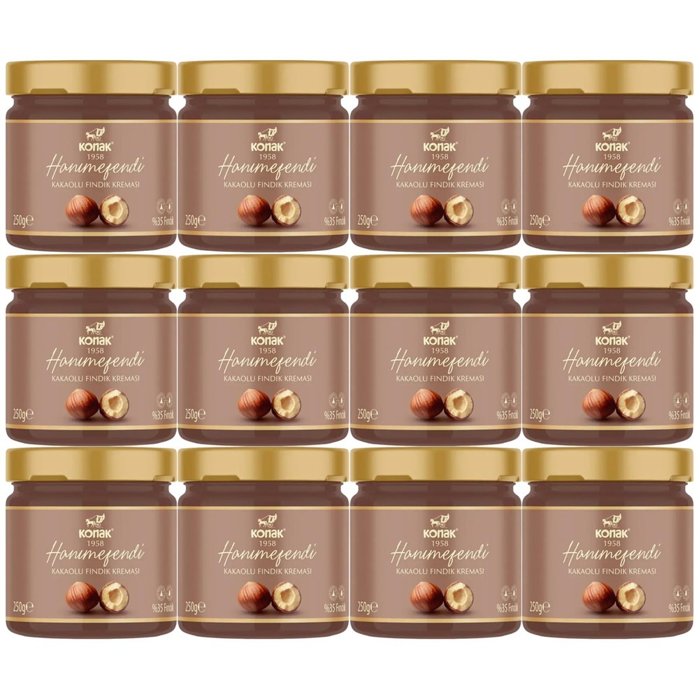 Dubai Chocolate Cocoa Hazelnut Spread | Classic Creamy Chocolate & Roasted Hazelnut Filling | Premium Gourmet Dessert Spread Pack of 12