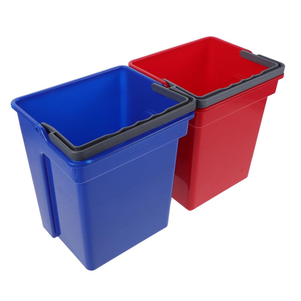 Garneck 2pcs Reusable Plastic Utility Buckets with Handles for Cleaning Trolleys and Trash Handling Multipurpose Water Containers for Home Garden Commercial Use Compact Design