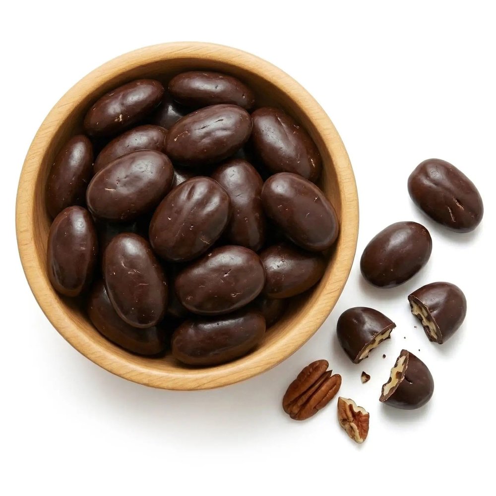 NY Spice Shop Dark Chocolate Pecans - 2 Pound Gourmet Chocolate Nuts - Winter Holiday Candies for Parties, Dessert Tables, Gift Baskets, Seasonal Snacking and Winter Festive Treats