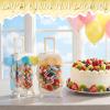 LemonRoad 6 Sets Mini Empty Suitcase Gift Box and Plush Ball Keychain Clear Candy Luggage Storage Containers Suitcase Packaging Case for Wedding Birthday Bridal Party (Multicolor) view 3