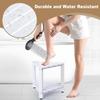 MISSEND Shower Foot Rest 13 in, Bamboo Shower Stool for Shaving Legs,Corner Bath Shower Bench with Starage Shelf for Inside Small Shower Spaces-White view 4