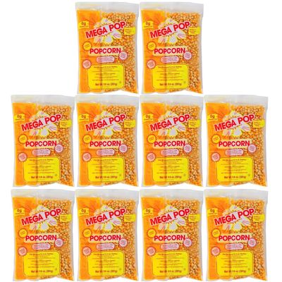 Mega-pop Popcorn Oil and Salt Kit with Coconut Oil - Flavored Popcorn - Butter Corn/Oil/Salt Kits (22 oz - 10 Pack)