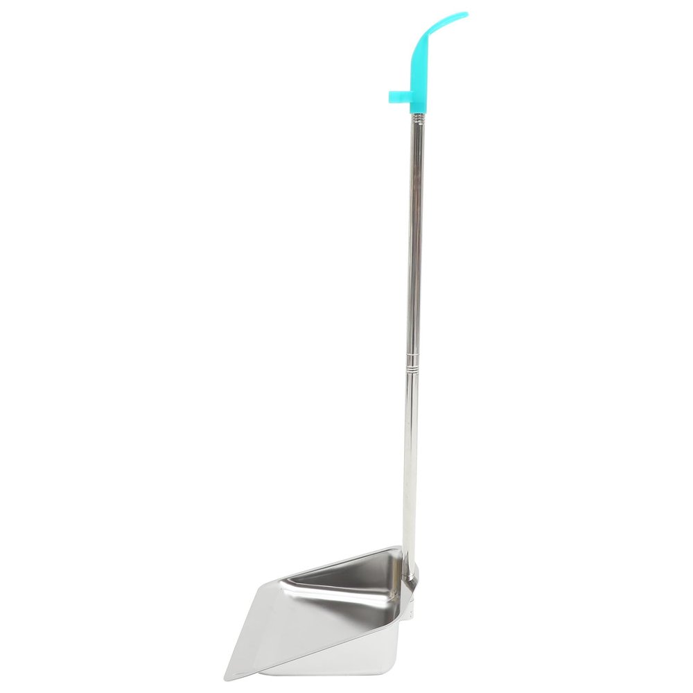 Stainless Steel Dust Pan with Long Handle, Thickened Removable Home Cleaning Dustpan Shovel for No-Bend Garbage Collection and Room Refuse Removal Style