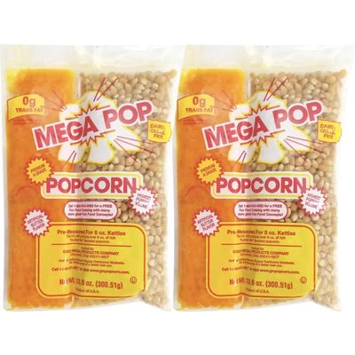 Mega-pop Popcorn 2 count, Oil and Salt Kit with Coconut Oil - Flavored Popcorn - Butter Corn/Oil/Salt Kits,22 oz