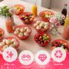 100 Pack 6oz Glitter Red Disposable Plastic Bowls, Glitter Small Bowls for Ice Cream, Candy, Salsa, Fruit. Great for Mother's Day, Parties, Birthday, Weddings, Baby Showers, Holiday Events ( Red) view 3
