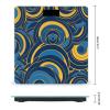 Blue and Yellow Pattern Scale for Body Weight Anti-Slip Tempered Glass Digital Bathroom Scales Clear LCD Display Weighing Scale Safe Rounded Corners Smart Scales view 2
