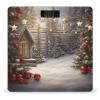 Christmas Wood Scale for Body Weight Anti-Slip Tempered Glass Digital Bathroom Scales Clear LCD Display Weighing Scale Safe Rounded Corners Smart Scales view 1