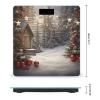 Christmas Wood Scale for Body Weight Anti-Slip Tempered Glass Digital Bathroom Scales Clear LCD Display Weighing Scale Safe Rounded Corners Smart Scales view 2