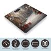 Christmas Wood Scale for Body Weight Anti-Slip Tempered Glass Digital Bathroom Scales Clear LCD Display Weighing Scale Safe Rounded Corners Smart Scales view 3