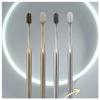 HYUEEWX Luxury Toothbrush Gold Silver Tooth Brush Adult Brushes Middle Hard Bristles Elegance Shining Toothbrushes(Silver-2pcs) view 3