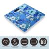 Blue Floral Scale for Body Weight Anti-Slip Tempered Glass Digital Bathroom Scales Clear LCD Display Weighing Scale Safe Rounded Corners Smart Scales view 3