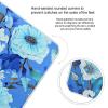 Blue Floral Scale for Body Weight Anti-Slip Tempered Glass Digital Bathroom Scales Clear LCD Display Weighing Scale Safe Rounded Corners Smart Scales view 4