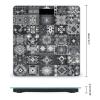 Gray Pattern Background Scale for Body Weight Anti-Slip Tempered Glass Digital Bathroom Scales Clear LCD Display Weighing Scale Safe Rounded Corners Smart Scales view 2